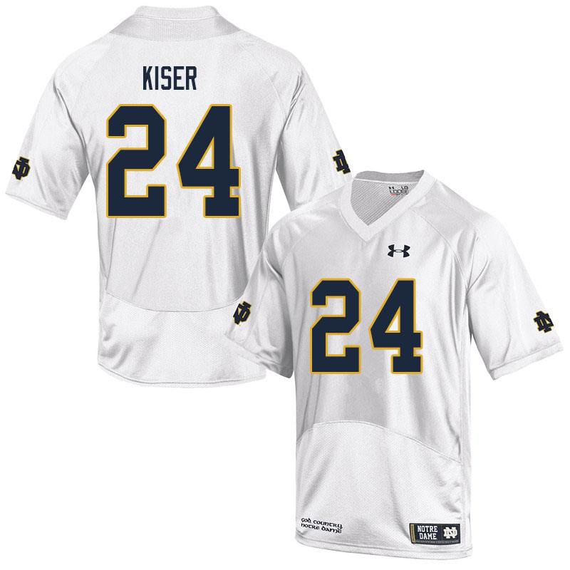 Men's NCAA Notre Dame Fighting Irish #24 Jack Kiser Stitched College Under Armour Authentic White Football Jersey WB10H21UV